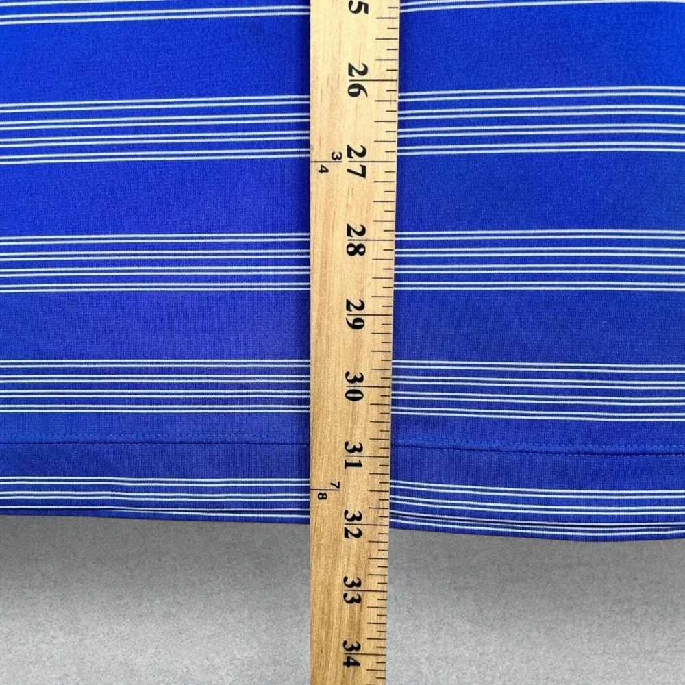 Nike Golf Polo Shirt Men's 2XL Blue Striped Tour Performance Dri Fit‎ Stretch
